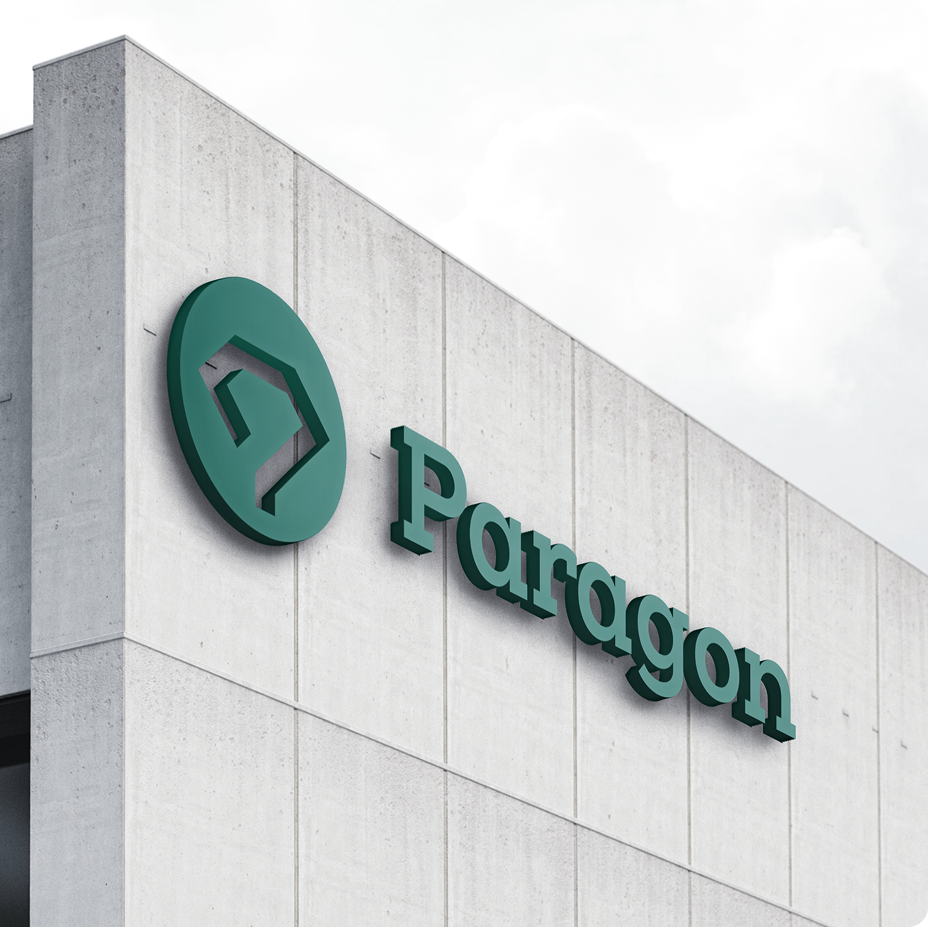 Paragon sign on a modern building