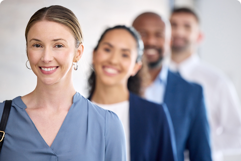 Professional team supporting international employers
